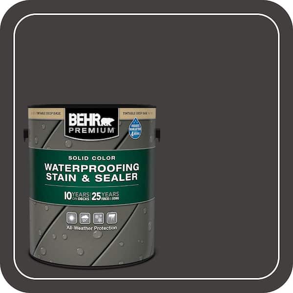 1 gal. #MQ1-35 Off Broadway Solid Color Waterproofing Exterior Wood Stain and Sealer