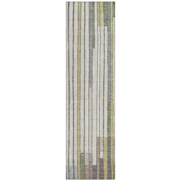 Chantille Machine Washable Indoor/Outdoor Abstract ACN2189 Olive 2 ft. 3 in. x 7 ft. 6 in. Runner Rug