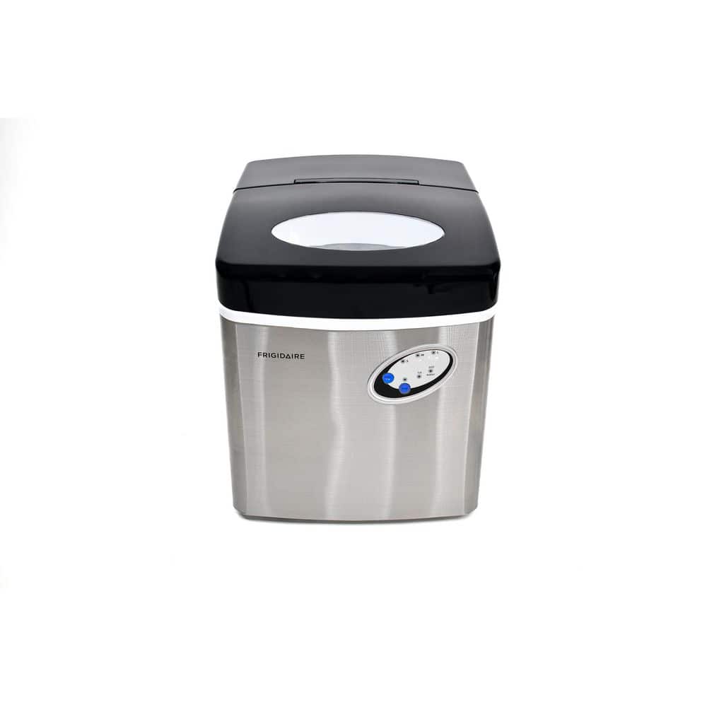 48 lb. Black Stainless Steel Freestanding Ice Maker with LED Control