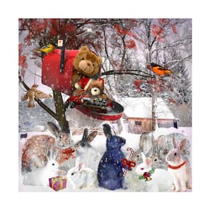 Unframed 'Animal Getting Ready For Christmas' Photography Wall Art 14 in. x 14 in.
