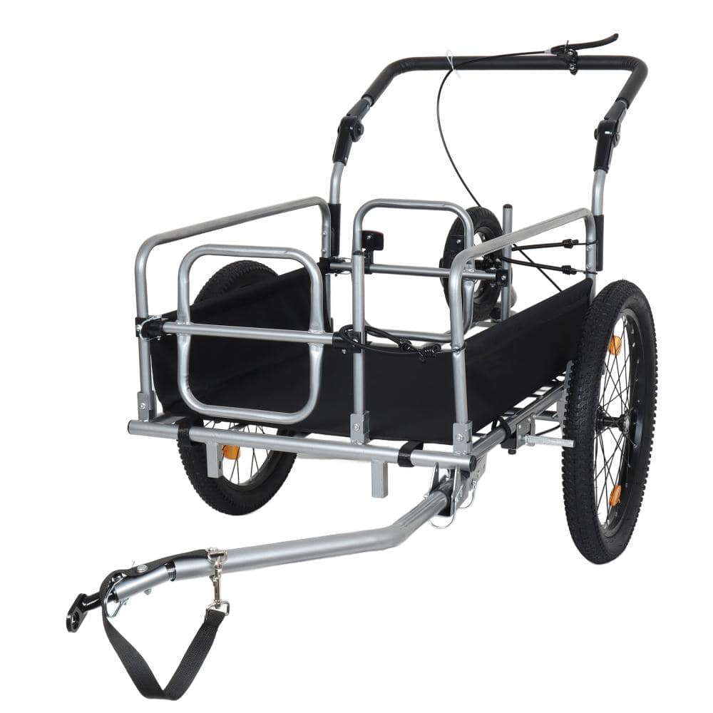 "6.25 cu. ft. Steel Utility Wagon Garden Cart Bike Cargo Trailer with 2x20 in. Wheels in Black (2.35""Wheel Width)" price history on PriceWatchPro