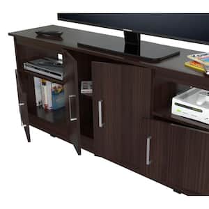 Amelia 62.99 in. Espresso TV Stand Fits TV's up to 60 in. with Cabinets & Shelves