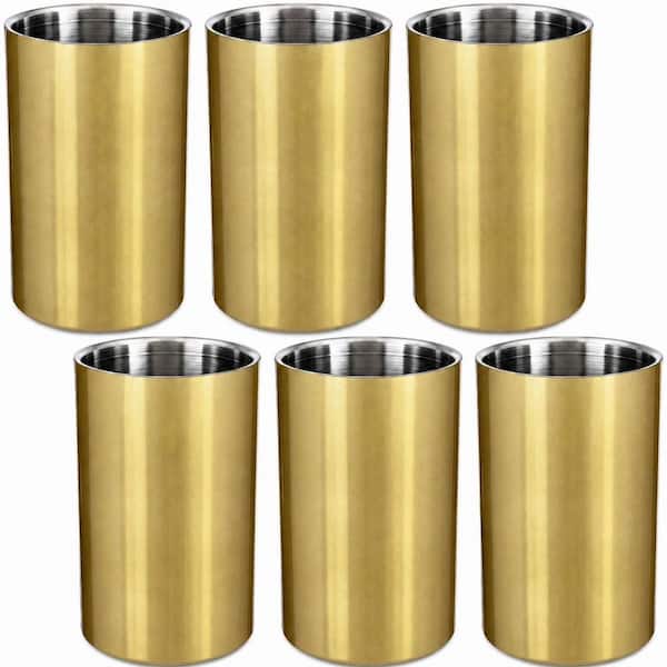 6-Pack Stainless Steel Double-Wall Insulated Wine Chiller Bucket for 750 ml Bottles Champagne Ice Bucket