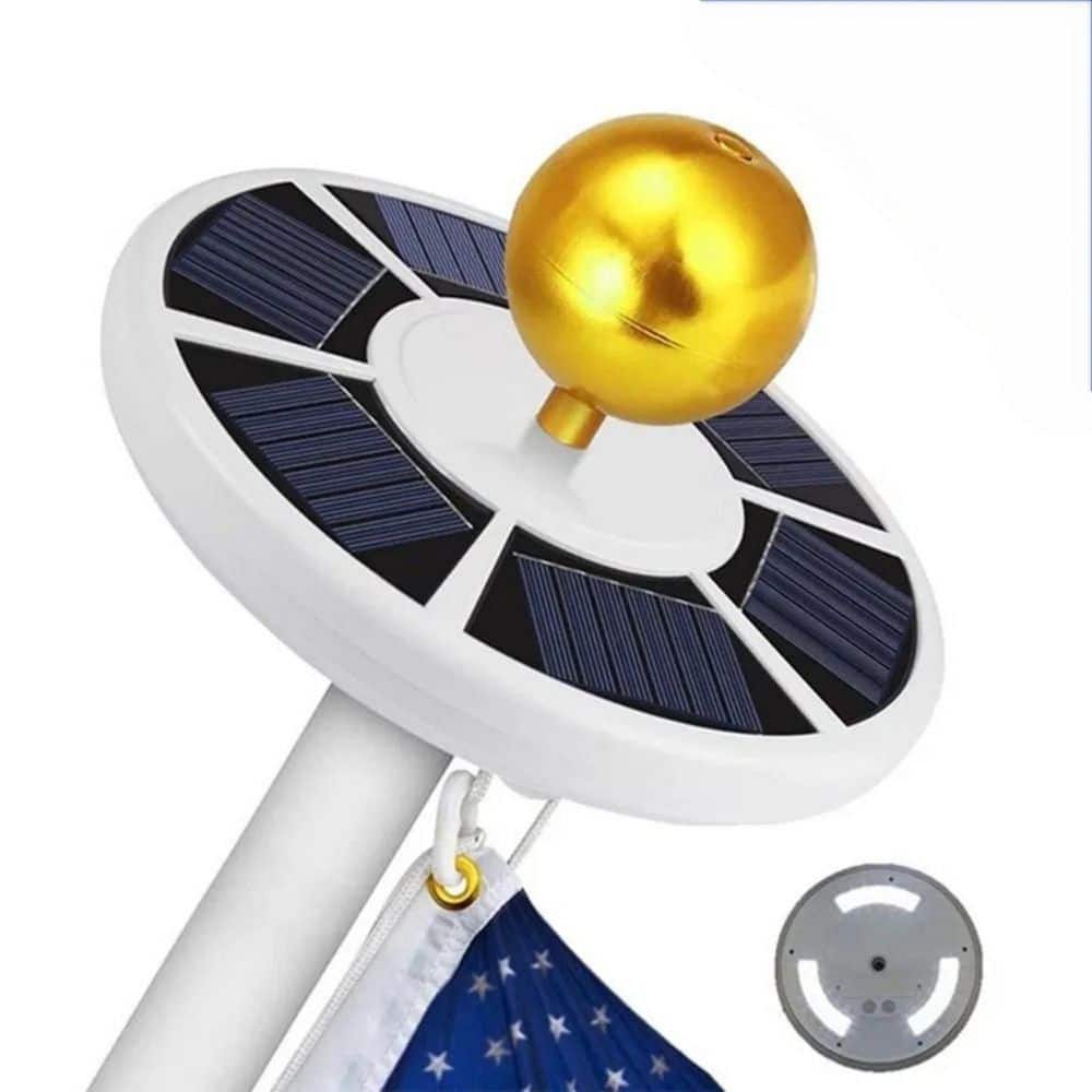 Outdoor 1 ft. ABS Flagpole with 42 LED Solar Powered Flagpole Lights and Hooks for Tent Camping price history on PriceWatchPro