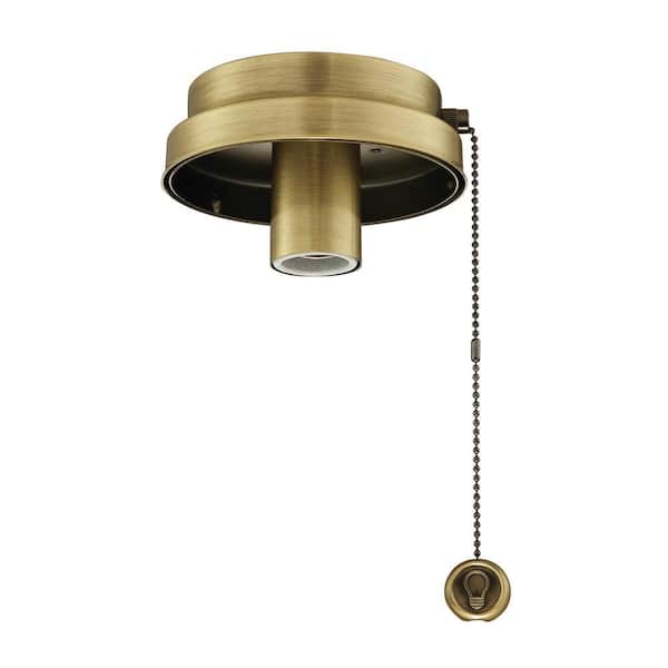 Antique Brass Ceiling Fan Low Profile LED Light Kit