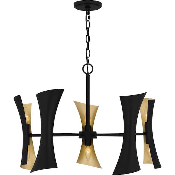Quoizel Myla 10-Light Matte Black Chandelier