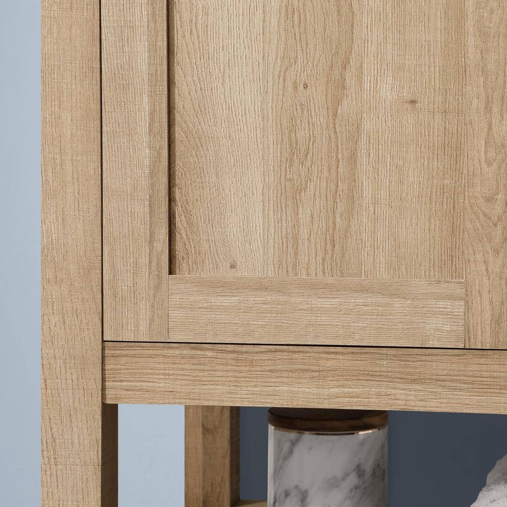 Vegas 30" White Oak Freestanding Bathroom Vanity with Ceramic Sink