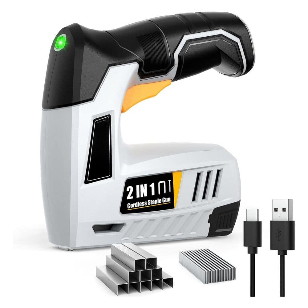 Cordless Electric Staple Gun Brad Nailer Kit 2-in-1 Ergonomic Handle 1 Pack Gray for Upholstery DIY price history on PriceWatchPro