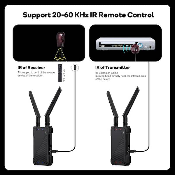 Vrbgify Wireless HDMI Extender Kit with Loop Out, 1300FT Range