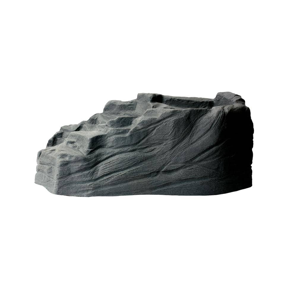 Gray Polyethylene Outdoor Waterfall Rock Feature