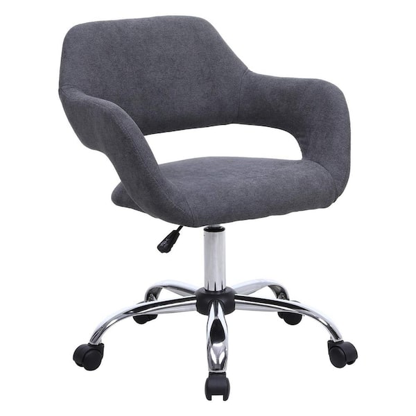 Boyel Living Gray Linen Swivel With Wheels Modern Office Desk Chair Modern Accent Chair Wf Hfsn 101g The Home Depot