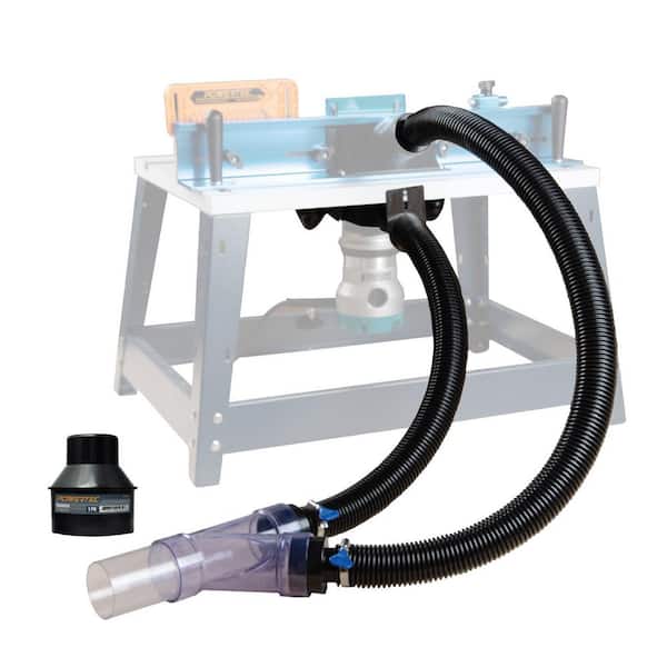 Workshop Dust Collection System for Router Tables, with Dual Port, Y-Fitting, Hoses & Reducers
