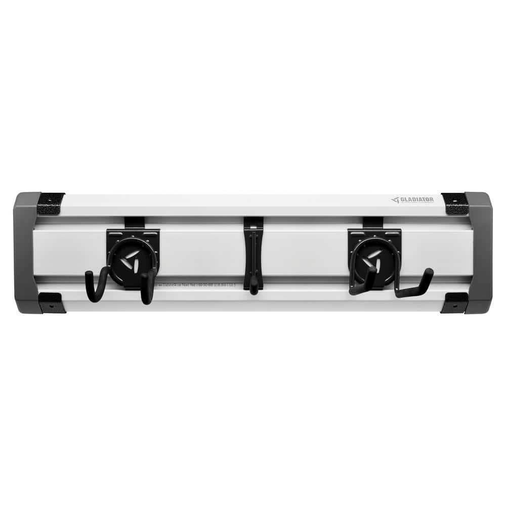 24" Gray PVC Industrial GearTrack Rack with Hooks