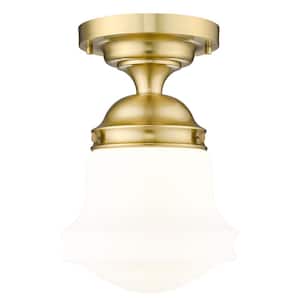 Vaughn 10.5 In. Luxe Gold Flush Mount with Matte Opal Glass Shade with No Bulb Included