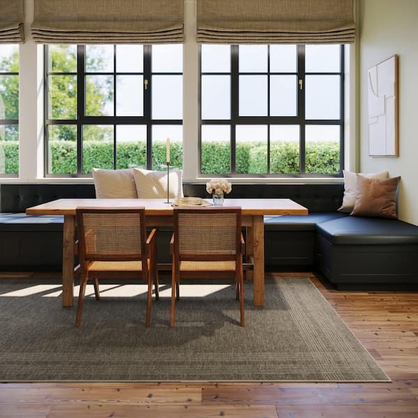 Nate Berkus x Rugs Bedford Soft Plaid Washable Brown 5 ft. x 8 ft. Indoor Area Rug