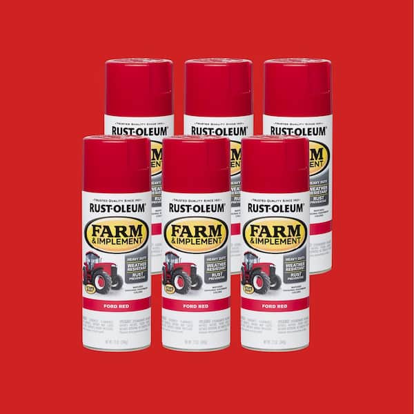 12 oz. Farm and Implement Ford Red Enamel Spray Paint (6-Pack)