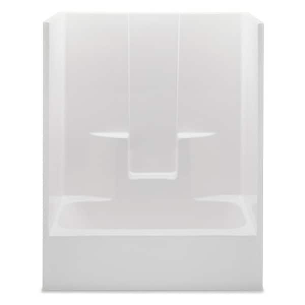 Everyday 60 in. x 32 in. x 72 in. 1-Piece Bath and Shower Kit with Right Drain in White