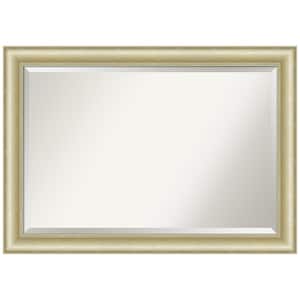 Medium Rectangle Brushed Gold Metallic Beveled Glass Modern Mirror (29 in. H x 41 in. W)