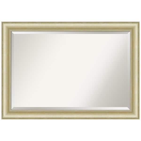 Amanti Art Medium Rectangle Brushed Gold Metallic Beveled Glass Modern Mirror (29 in. H x 41 in. W)