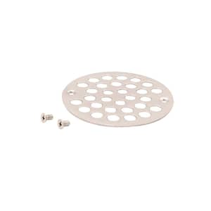 4 in. O.D. Sold Brass Shower Strainer Cover in Powder Coat White