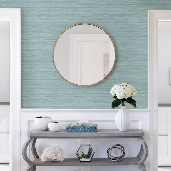 Barnaby Light Blue Faux Grasscloth Light Blue Wallpaper Sample