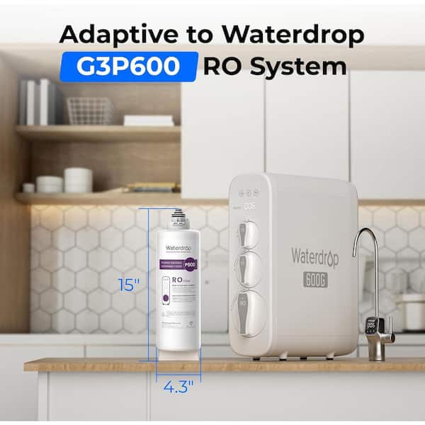 B-WD-G3P600-RO Filter, NSF Certified, Replacement for WD-G3P600 Reverse Osmosis System, 2-year Lifetime