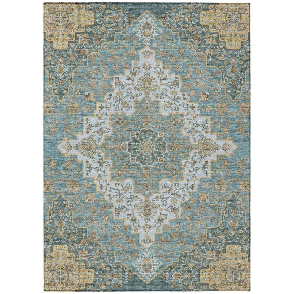 Chantille Machine Washable Indoor/Outdoor Abstract ACN2486 Teal 3 ft. x 4 ft. Area Rug price history on PriceWatchPro