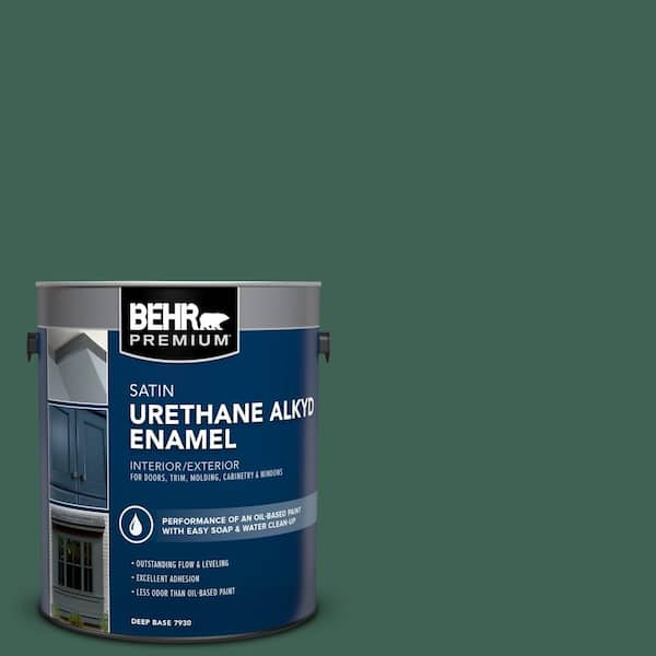 1 gal. #M430-7 Green Agate Urethane Alkyd Satin Enamel Interior/Exterior Paint