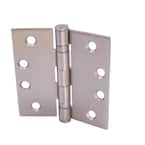 4 in. Satin Nickel Square Radius Commercial Grade with Ball Bearing Hinge