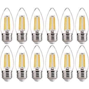 60-Watt Equivalent Dimmable E26 LED Candelabra Bulbs, B11 LED Candle Bulbs, 2700K Soft White (12-Pack)