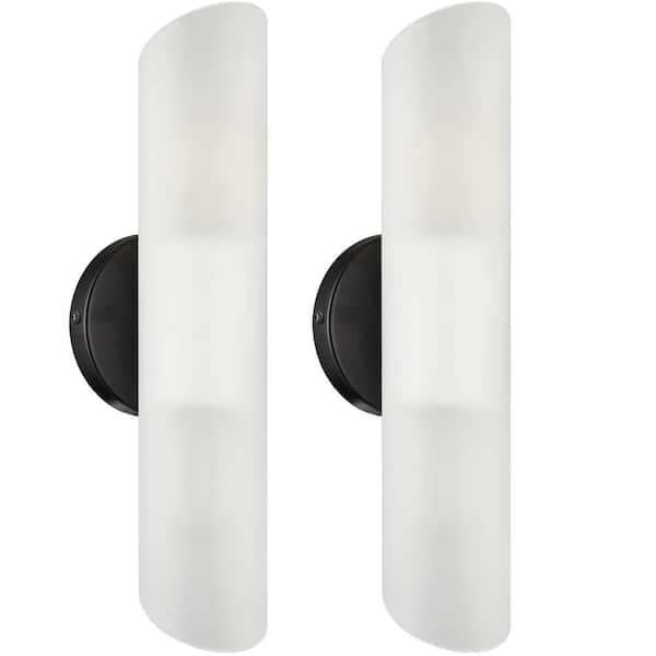 CLAXY 13.15 in. 4-Light Black Modern Wall Sconce with Standard Shade