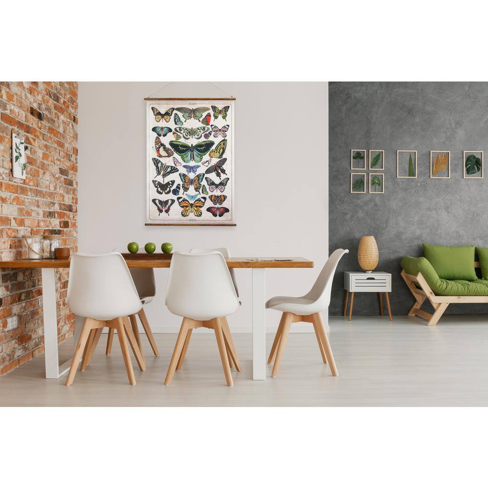 Multicolor Butterfly Canvas and Wood Scroll Wall Décor with Jute Hanger