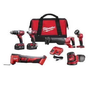 M18 18V Lithium-Ion Cordless Combo Kit with Two 3.0Ah Batteries, 1-Charger (4-Tool) with Multi-Tool & Sander
