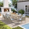 ChillPavilion Sunset Retreat 9-Piece Aluminum Outdoor Dining Set with Blue Cushions CZ9-ZL-B1-HD5