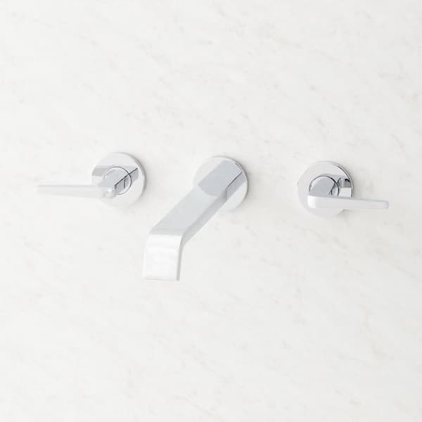 SIGNATURE HARDWARE Drea 2-Handle Wall Mount Roman Tub Faucet in Chrome