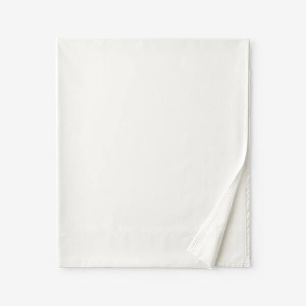 The Company Store Company Cotton Wrinkle-Free Sateen Creme Sateen Full Flat Sheet