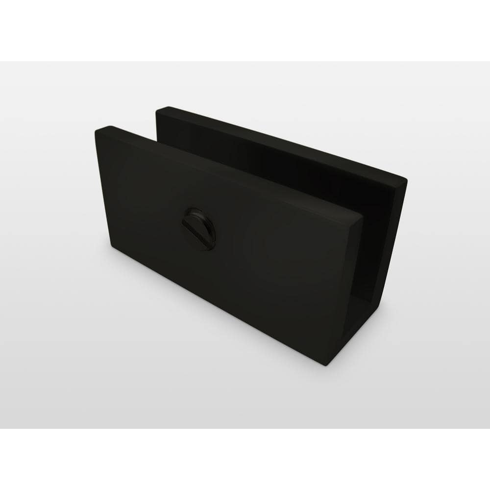 Matte Black Frameless Glass Hinged Shower Enclosure - 78" x 59.5"