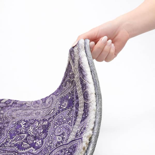 Dream Shag Premium Machine Washable Abstract ADS623 Purple 9 ft. x 12 ft. Area Rug