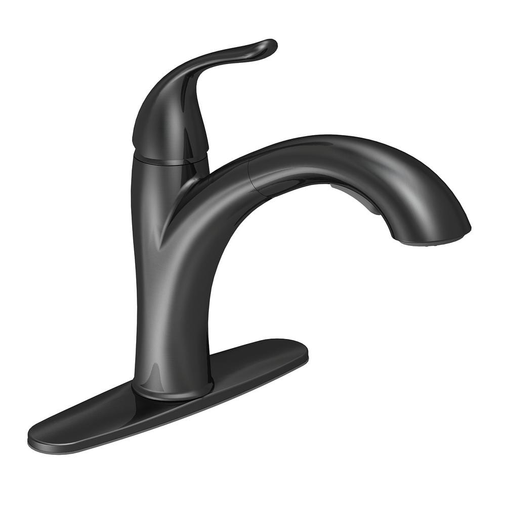 PRIVATE BRAND UNBRANDED Alima Single Handle Pull Out Sprayer Kitchen   Matte Black Pull Out Kitchen Faucets P00233o 64 1000 