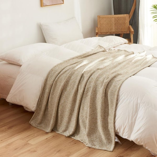 JML Khaki Microfiber 50 in. x 60 in. Cooling Throw Blanket Cool