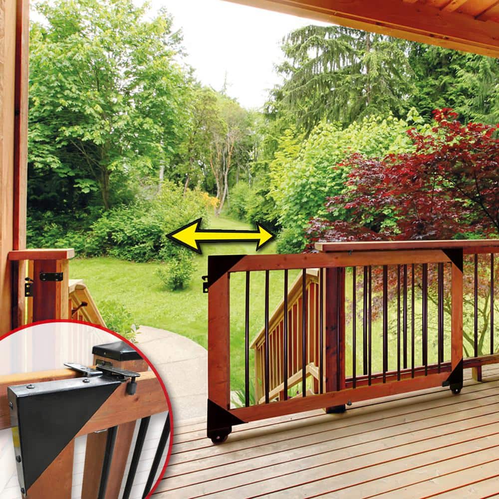 Pylex Deck Hardware Kit Sliding Gate Rust Resistant Powder Coated Steel Black