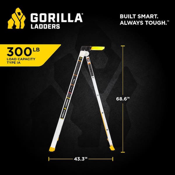 14 ft. Reach Aluminum 2-in-1 Extension Multi-Position Ladder with Project Bucket, 300 lbs. Capacity, Type 1A Duty Rating