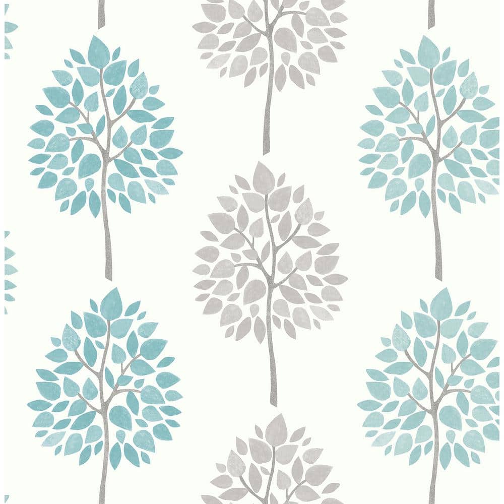 Saar Aqua Tree Strippable Roll (Covers 56.4 sq. ft.)