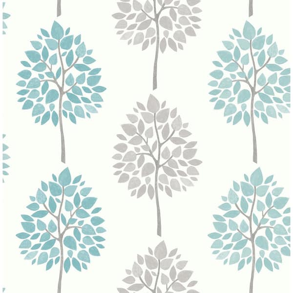 Advantage Saar Aqua Tree Aqua Wallpaper Sample