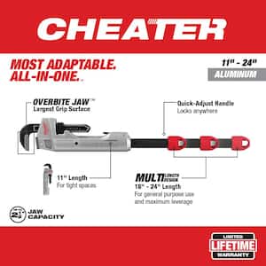 CHEATER Aluminum Pipe Wrench and 6 in. and 10 in. Straight Jaw Pliers Set