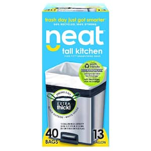 Tall Kitchen 13 Gal. 1.0 Mil Drawstring Kitchen Trash Bags Triple Ply Fortified, Eco-Friendly (Pack of 40)