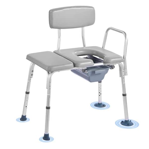 1 Piece 500 lbs. Weight Capacity, 4-in-1 Design, Adjustable Height, for Mobility Bedside Commode Chair Set, Toilet Seat