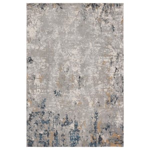 Lancet Silver/Blue6 ft. X 9 ft. Abstract Area Rug