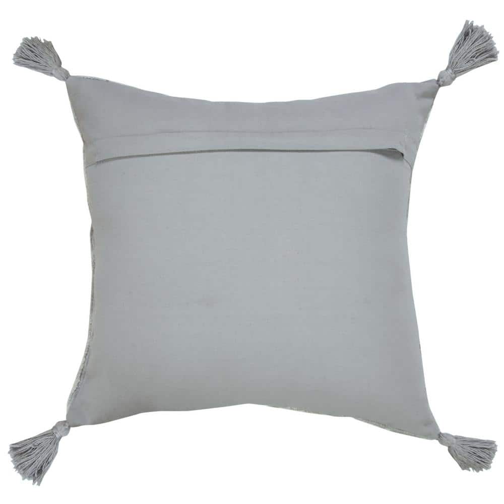 Silver Gray Textured Diamond 20" Square Throw Pillow Set