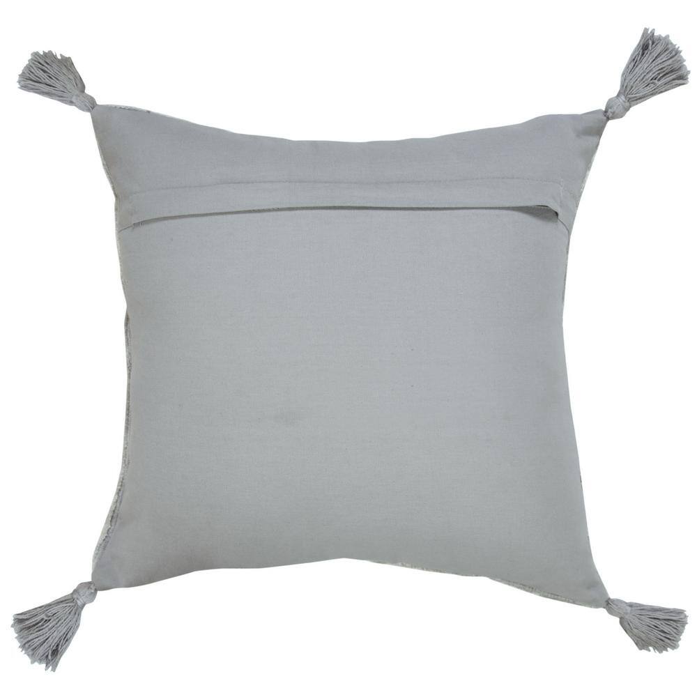 Silver Gray Textured Diamond 20" Square Throw Pillow Set